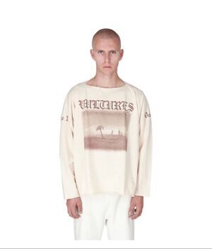 Authentic Yeezy YZY Gosha VULTURES white long tee shirt - Size 1